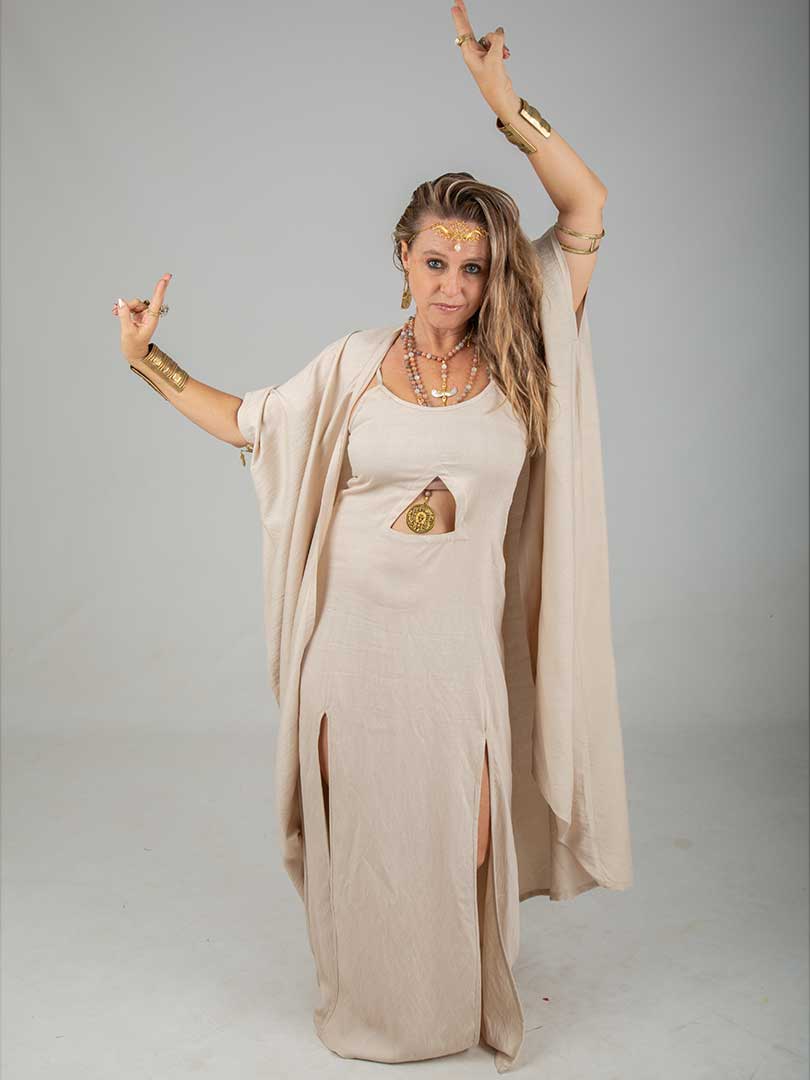Hathor Gold Robe of Alchemy sand linen