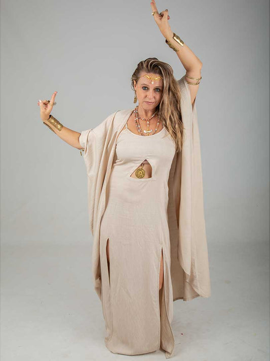 Hathor Gold Robe of Alchemy sand linen