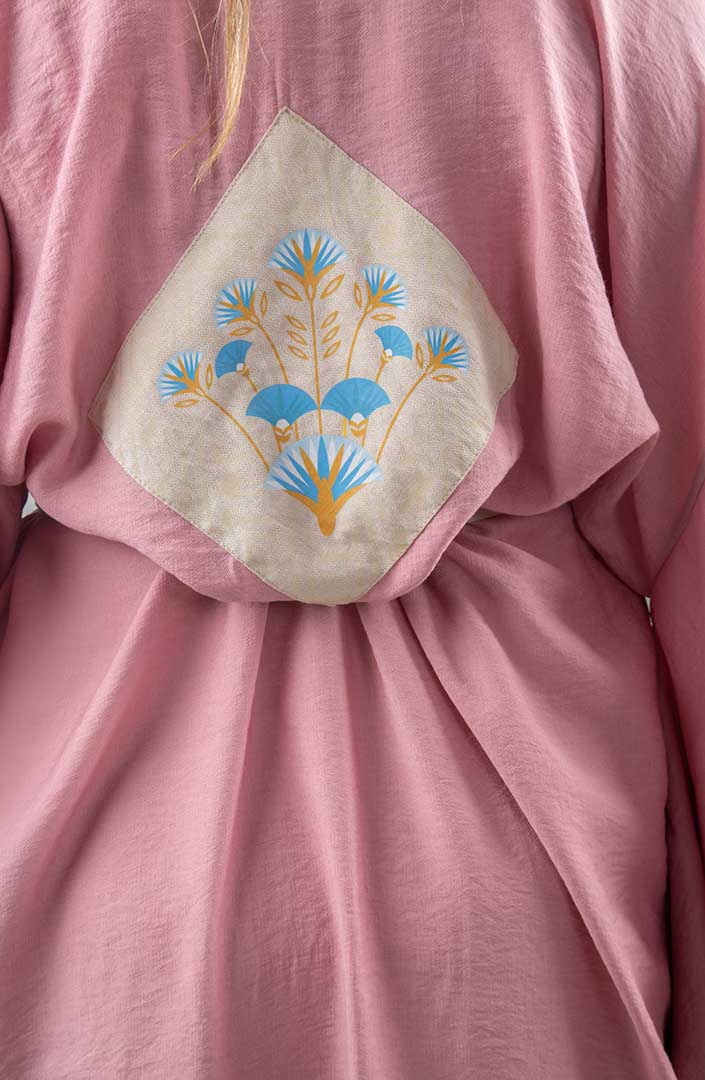 Lotus Offering Mystic Kimono pink linen