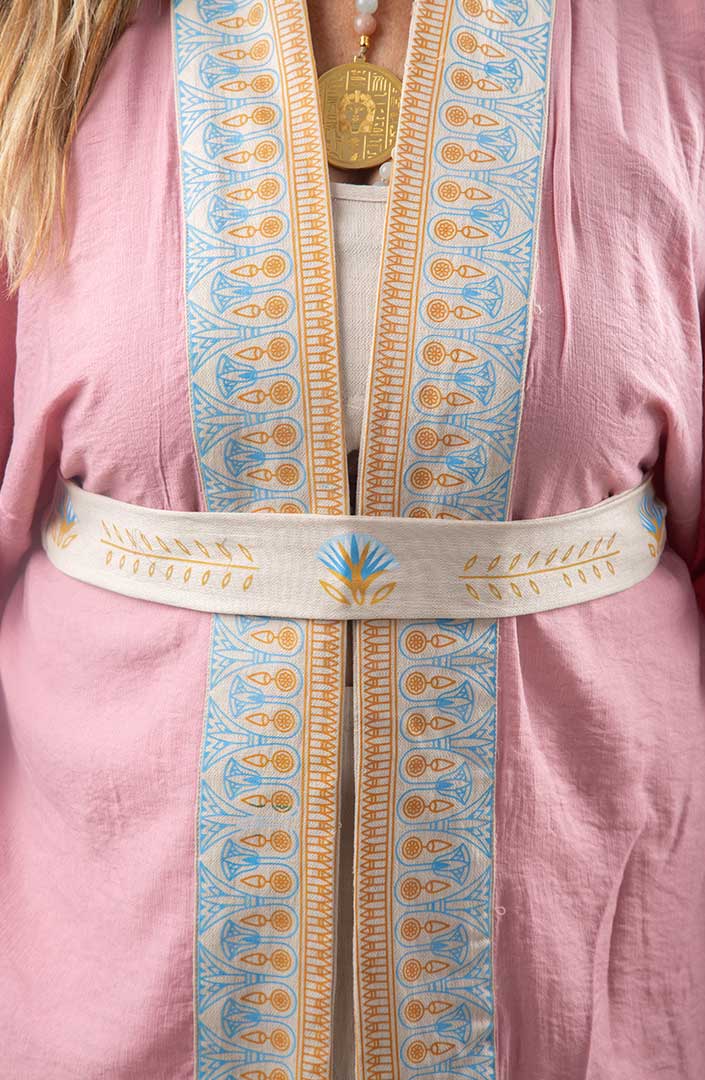 Lotus Offering Mystic Kimono pink linen